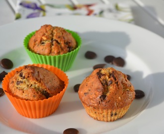 Muffins med sjokolade og peanøtter