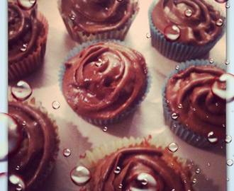 Bounty Cupcakes with creamy chocolate frosting