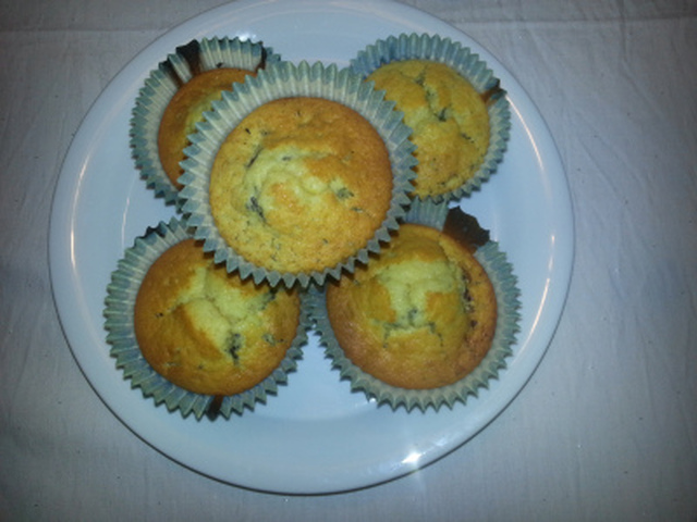 Muffins med blåbærsyltetøy