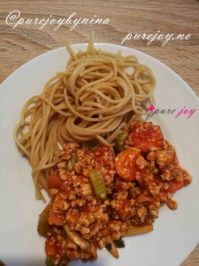 Spagetti Bolognese med champinjong – enkel, sunn og god!