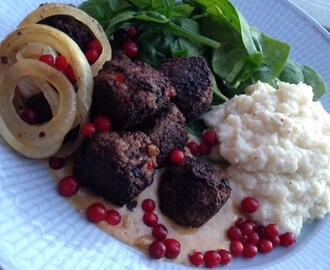 Lchf husmanskost, köttbullar och blomkålsmos