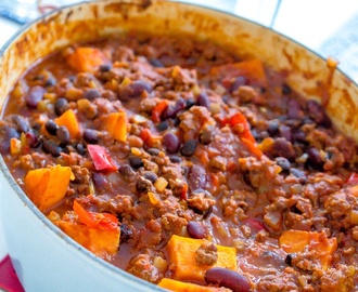 Chili con carne med sötpotatis