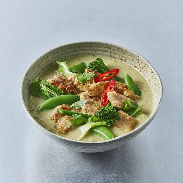 Vegansk thaigryta med kokosmjölk och grön curry