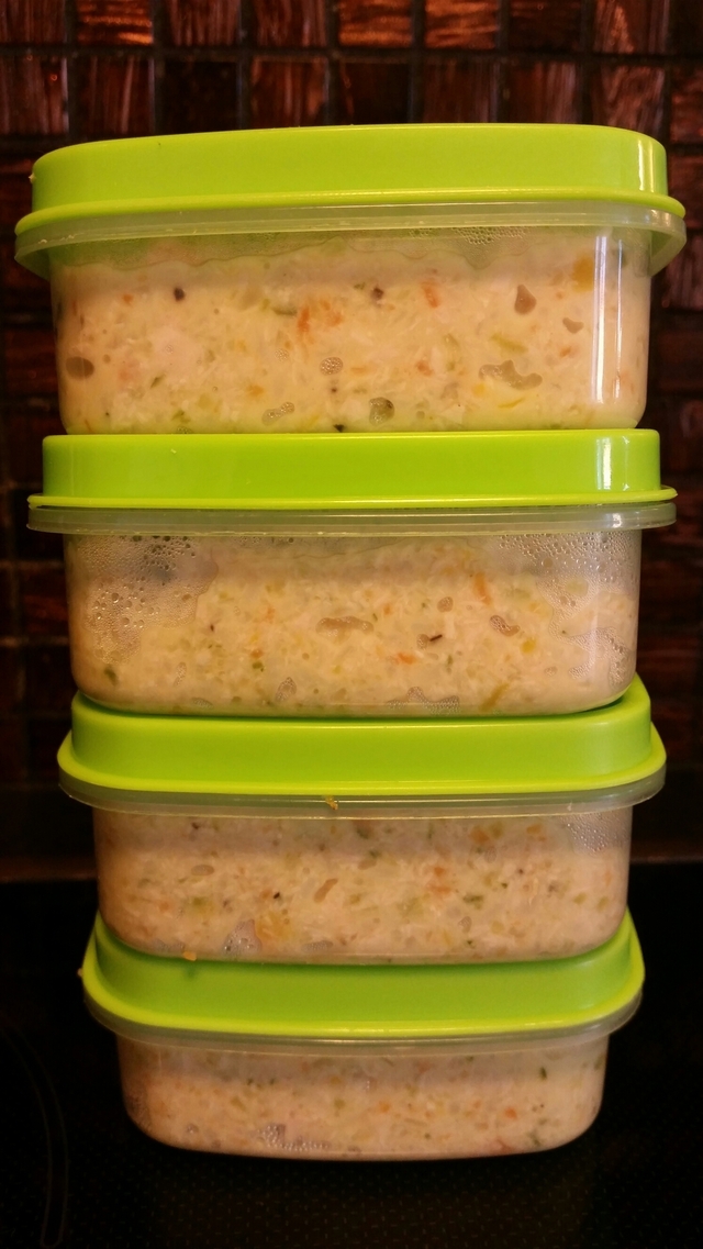 Barnmatsrecept steg 3: currykryddad kycklinggryta med kokosmjölk, grönsaker och ris