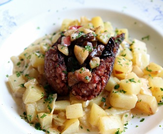 Skånsk potatis med isterband, äpple och rödbetor