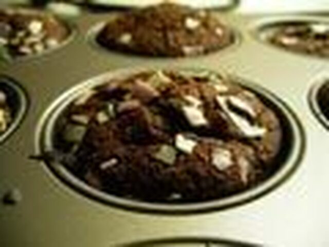 Chokladmuffins med banan och nougat