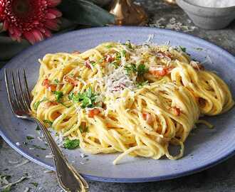 Snabb spaghetti carbonara