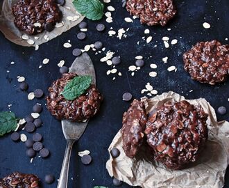 No - bake choklad- och havregrynskakor med jordnötssmör