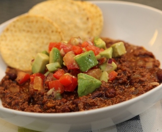 Chili con carne mole style - murrigt gott med choklad!