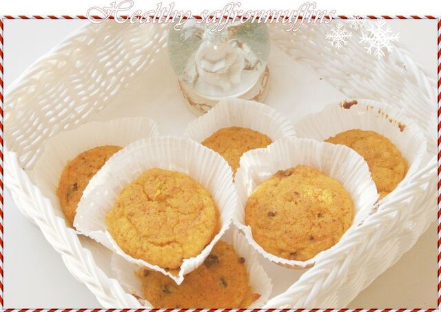 Healthy saffron muffins