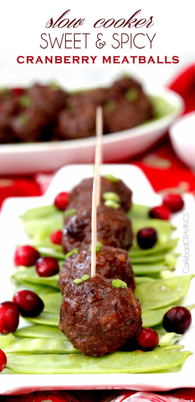 Sweet and Spicy Cranberry Meatballs (Slow Cooker)