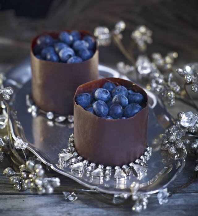 Chokladbakelser med blåbär