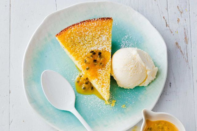 Passionfruit impossible pie