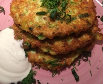 Zucchini- och halloumibiffar