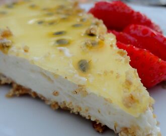 Limecheesecake med passionsfrukt