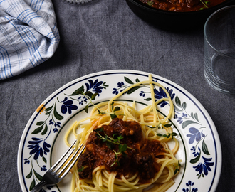 Linguine bolognese-högrevsbolognese