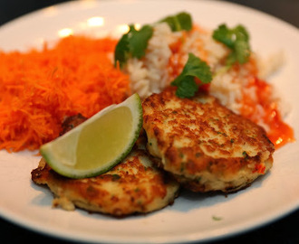 Thailändska fishcakes med kokosris