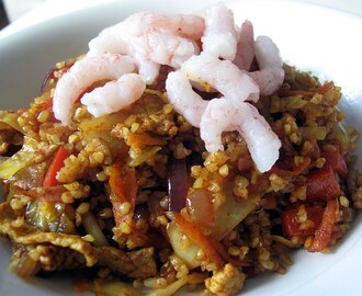 Nasi goreng med bulgur