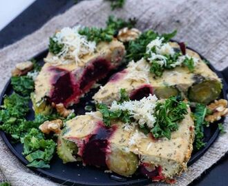 Tofu Pie with Beets and Brussel sprouts - Tofupaj med Rödbetor och Brysselkål