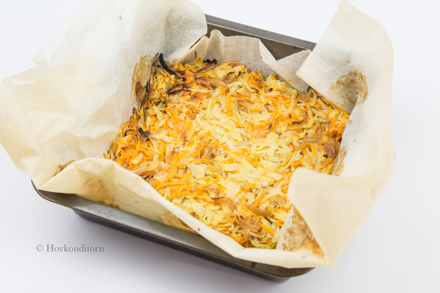 Sweet potato Hash Browns in the oven