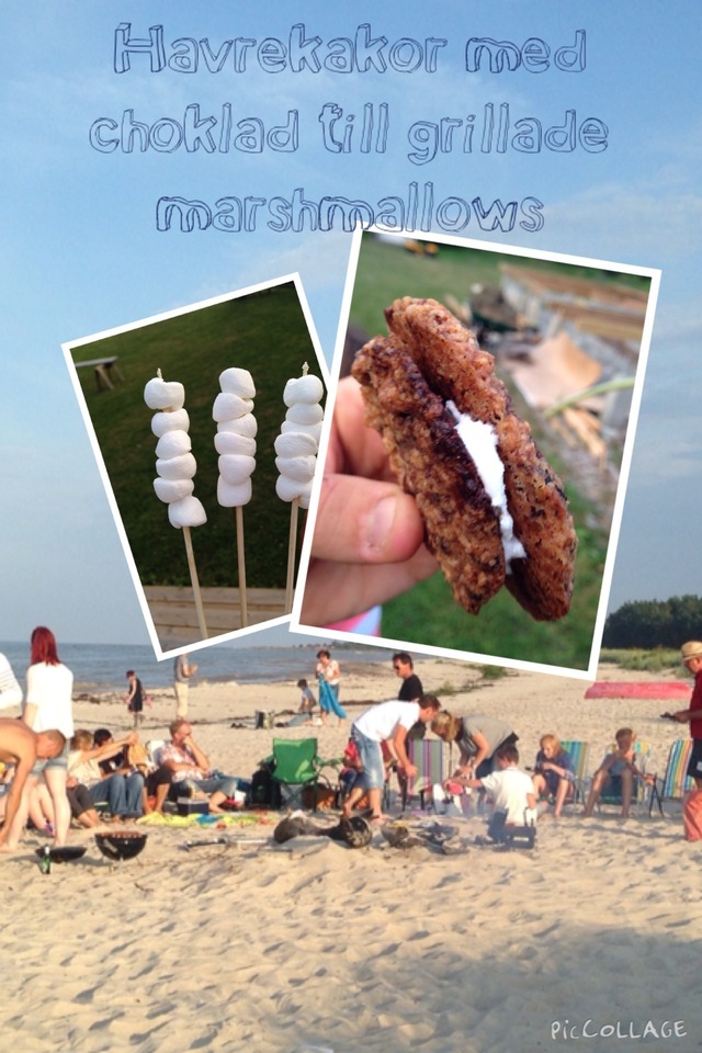 Choklad- och havrekakor - med eller utan grillade marshmallows