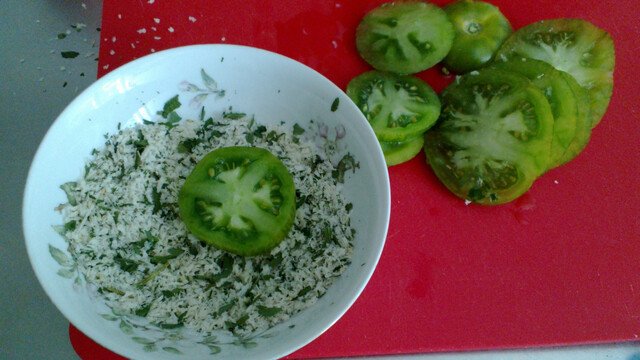 Stekta gröna tomater. Igen.