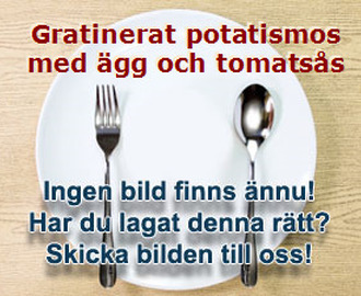 Gratinerat potatismos med ägg och tomatsås