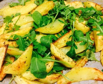 Klyftpotatis med ruccola