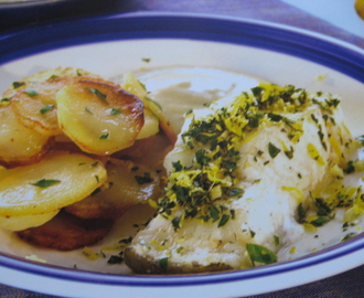 Italiensk hälleflundra med avokadoyoghurt