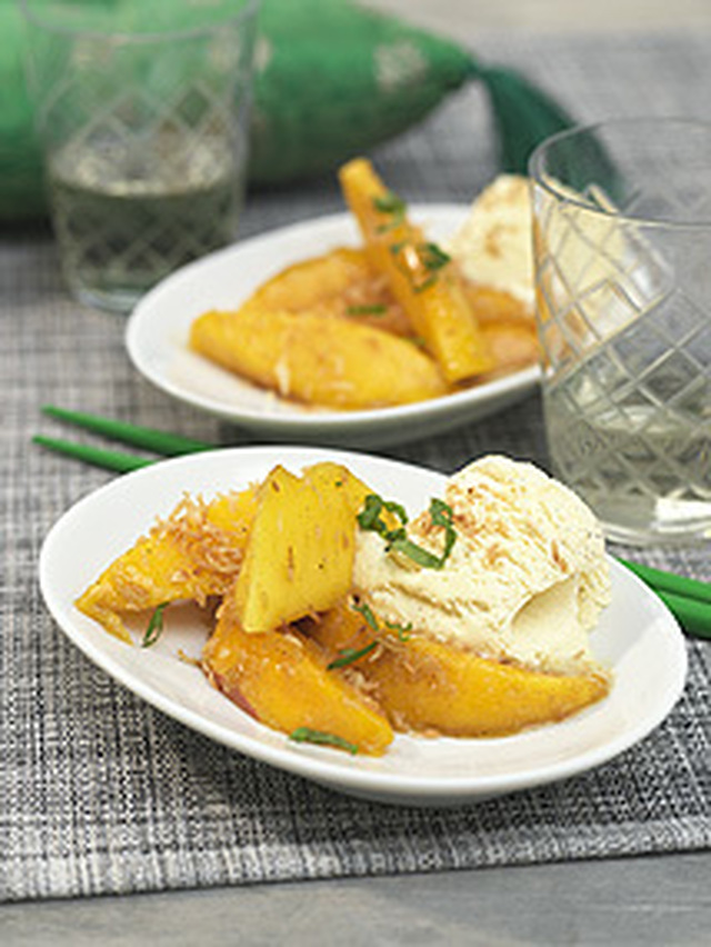 Varm mango med honung och ingefära