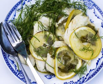 Lättlagad citronsik och parmesanpotatis i ugnen