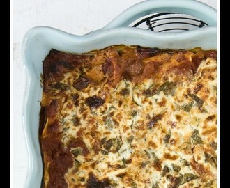 Lasagne med stekt aubergine och fetaost