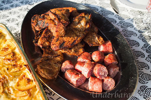 Grillad skinkstek i skivor och potatisgratäng!