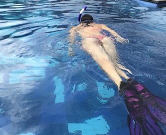 Övade snorkling i poolen