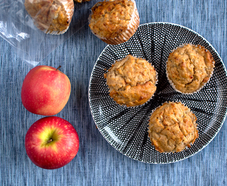 Mellanmålsmuffins med keso, äpple och kanel