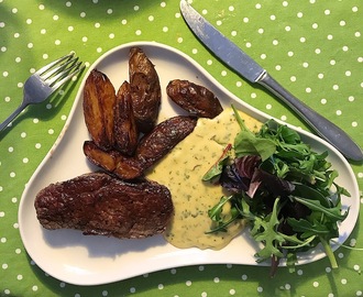 Kött-bea-sallad, kamouflage & träning.