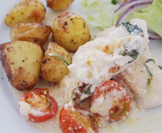 Italiensk kyckling med parmesanost och ugnsrostad örtpotatis