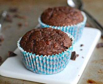 Chokladmuffins med banan (glutenfria och utan tillsatt socker)