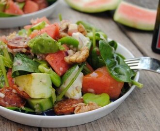 Chevrésallad med vattenmelon