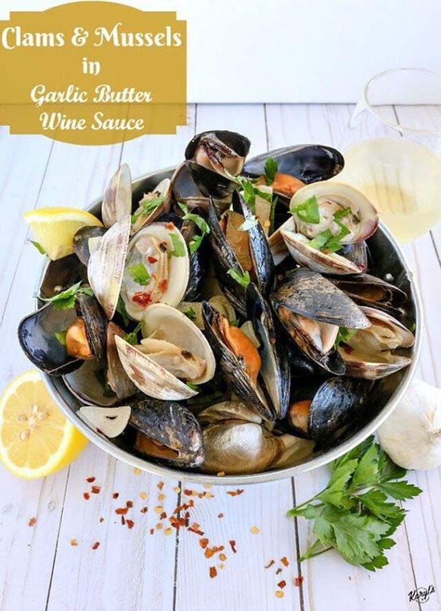 Clams & Mussels in Garlic Butter Wine Sauce | Karyl&#x27;s Kulinary Krusade | Recipe | Mussels recipe, Clam recipes, Seafood recipes