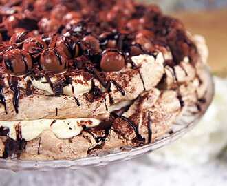 Chokladpavlova med maltesers