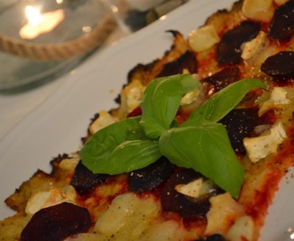 Veckans vegetariska: Blomkålspizza med rödbetor och getost