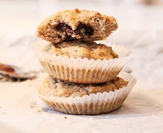 BANANMUFFINS MED NUTELLAFYLLNING