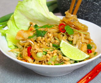 Pad Thai Gai: Risnudelwok med kyckling 