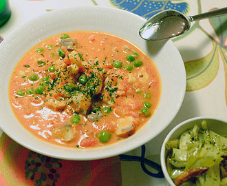 Tomat- och fiskgryta med dillfritters