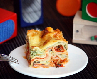 Vegetarisk tricolor-lasagne