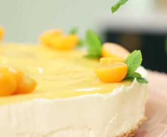 No bake cheesecake med vit choklad och citron