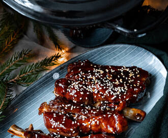 Sticky asian Christmas ribs