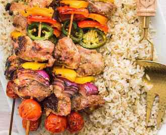 Mojo Marinated Grilled Pork Kebabs