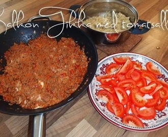 Kalkon tikka med tomatsallad